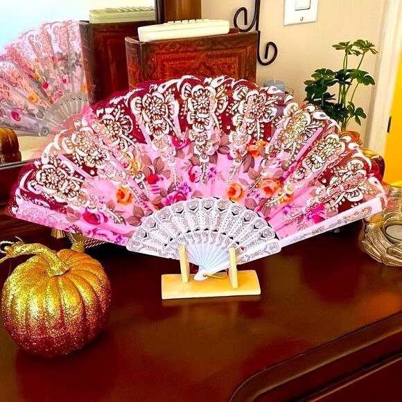 Shimmery Deluxe 9” Face fan + display stand * - Picture 15 of 15